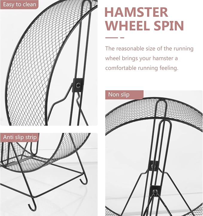 Hamster Cages Hamster Running Exercise Wheel- Silent Guinea Pig Exercise Wheel with Rack Small Animals Running Wheel Toys for Hamsters, Hedgehogs, Rats Hamster Cage