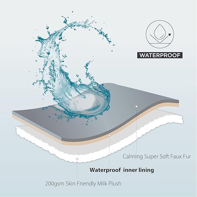 Waterproof Pet Blanket for Large Dogs & Cats - Reversible Calming Plush, Washable Furniture Cover for Couch, Bed, Car Seat, Blocks Leaks, Stains & Pet Fur (Navy, 60"x80")