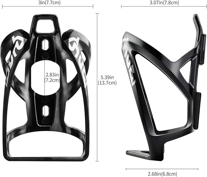 Suruid Bike Water Bottle Cage Ultra-Light Bicycle Bottle Holder Universal Bike Cup Holder Rack for Bicycle, Cycling, MTB, Road/Mountain Bikes 2 Pack - Black