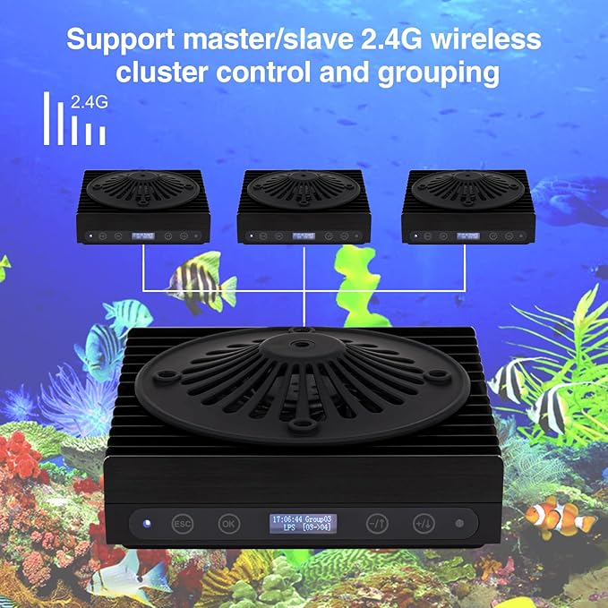 Aquarium Light-60 Watts Reef Light High Penetration Wide Coverage Sunrise Sunset Moonlight Saltwater Lights for Coral with Master Slave Group Control & Timer & Screen