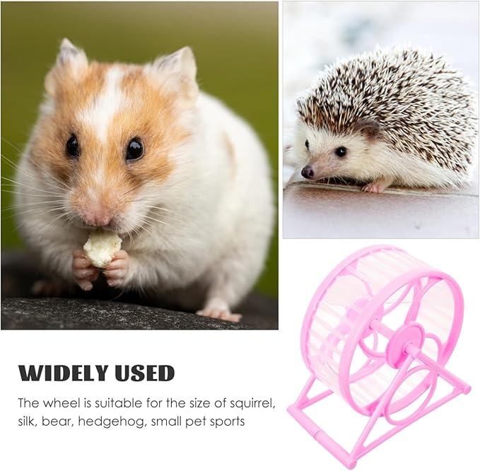 POPETPOP Silent Hamster Wheel 12-inch Adjustable Exercise Wheel for Hamsters Gerbils and Guinea Pigs Sturdy Plastic Non-Slip Base for Indoor PET Cages