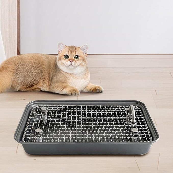Bunny Litter Box - Removable Litter Box, Reusable Training Pan, Stainless Steel Potty Trainer | Small Medium Animals Rabbits for Small Medium Animals Rabbits