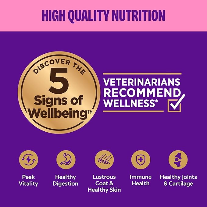 Wellness Appetizing Mousse Flaked Adult Wet Cat Food, Natural, Protein Rich, Grain Free, Chicken and Turkey Recipe, 2.8 oz, Pack of 8 Pouches