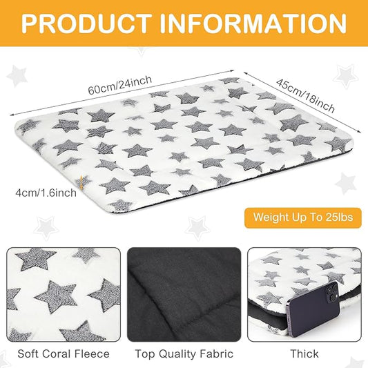 VitalCozy 4 Pcs Dog Crate Pads, Ultra Soft Warm Washable Anti-Slip Kennel Bed Mat for Pets, Reversible, Replaceable, Cozy Cage Liner for Small Medium Large Dogs and Cats(18 x 24 x 1.6 Inch,White)