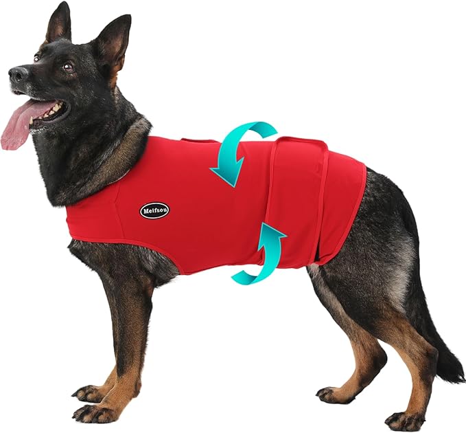 Meifsou Dog Anxiety Vest, Skin-Friendly Thunder Jacket for Dogs, Dog Calming Shirt for Thunder, Fireworks, Vet Visits and Separation - Keep Pet Calm Without Medicine, Fit for Small Medium Large Dogs