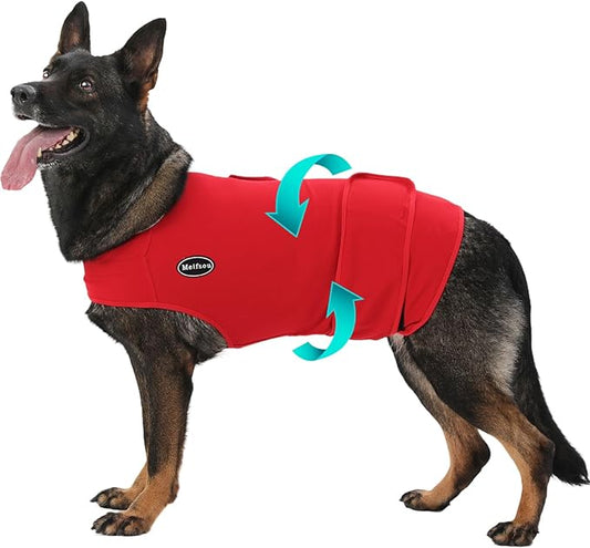 Meifsou Dog Anxiety Vest, Skin-Friendly Thunder Jacket for Dogs, Dog Calming Shirt for Thunder, Fireworks, Vet Visits and Separation - Keep Pet Calm Without Medicine, Fit for Small Medium Large Dogs