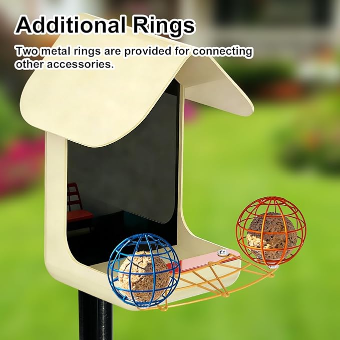 Metal Perch Extender for Smart Bird Feeder, Durable Perch Extender with Screws & Washers Bird Feeder Accessories & Replacement Parts for More Birds Resting Space