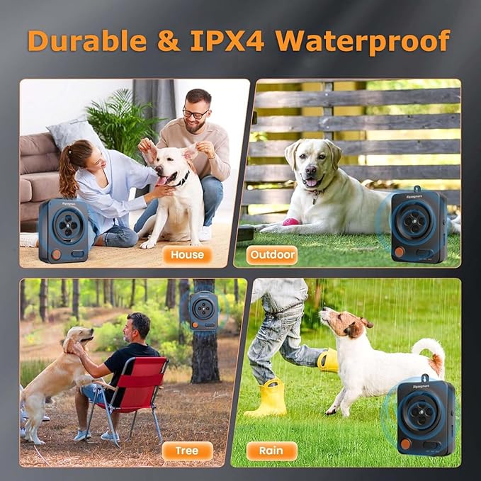 Anti Barking Devices, No Need App, Instant Use - 3 Modes Ultrasonic Dog Bark Deterrent Devices, Auto Barking Stopper Up to 33ft Range, Waterproof Bark Control Device for L/M/S Dogs, Indoor Outdoor
