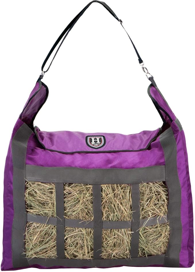 Harrison Howard Premium Durable Slow Feed Horse Hay Bags Oxford Cloth Heavy Duty Large Capacity Horse Feeding Bag-Regal Purple
