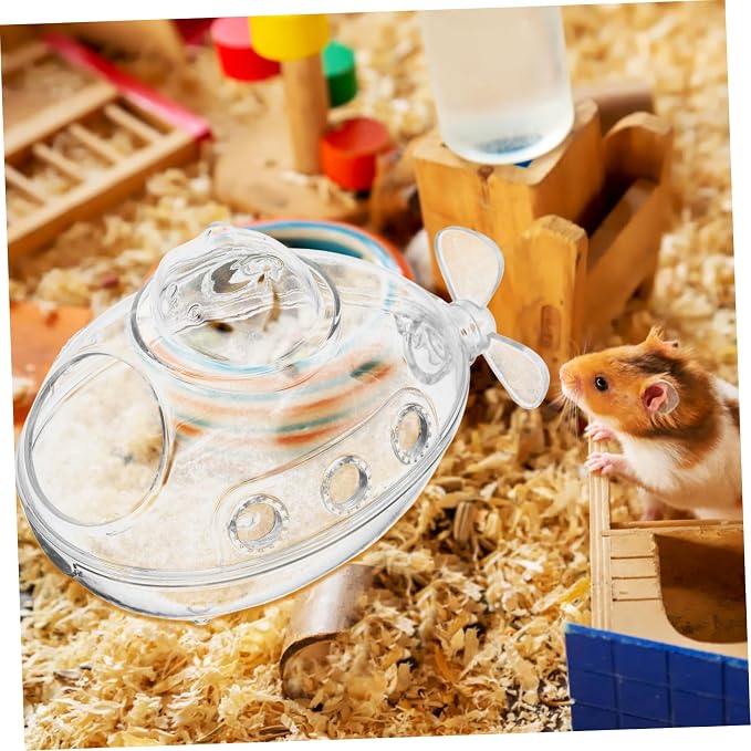 Hamster Bath Tub Sand Bath Function Small Shower Box for Gerbils and Guinea Pigs Transparent Design Easy to Clean Material