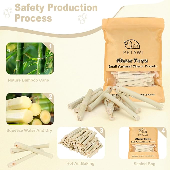 900g Sweet Bamboo Chew Sticks for Rabbits, Chinchilla Rabbit Guinea Pig Chews Sticks Toys, Natural Bunny Chews for Rabbit Molar Treats Hamster Snacks for Teeth Small Animals