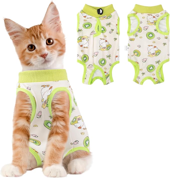 Cat Recovery Suit Female, Breathable Cat Onesie After Surgery Female for Abdominal Wounds or Skin Diseases, Surgery Recovery Suit Kitten Onesie After Spay Wear Anti Licking