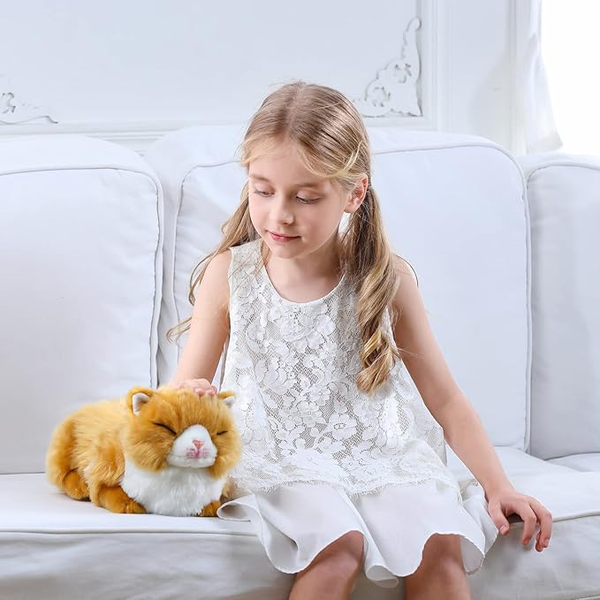 CU-MATE Adorable Stuffed Animals Cat -Handmade Plush Soft Cat -Present Gift for Boys/Girls (Tabby Cat)