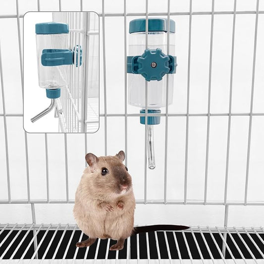 LOS ANDES 12oz No-Drip Water Bottle/Feeder for Guinea Pigs/Hamsters/Bunnies/Ferrets/Squirrel/Hedgehog/Other Small Pets, Cage Water Dispenser for Small Dogs/Cats, 355ml, Blue