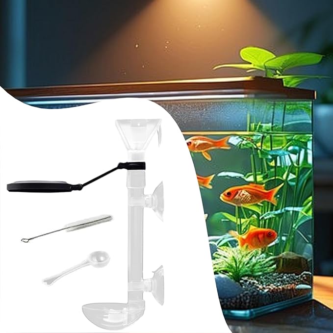 Fish Food Feeder - Clear Telescopic Aquarium Feeding Tube, Suction Mounted Dispenser Pipe, Precision Target Drop System, Adjustable Length Design | Automatic Aid for Shrimp Turtle Tank Pond Care