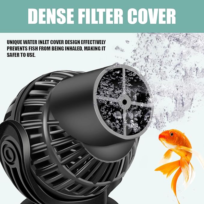 FREESEA Aquarium Circulation Pump Wave Maker Power Head with magnetic mount Suction for 20-75 Gallon Saltwater Freshwater Tank (1050 GPH, Black)