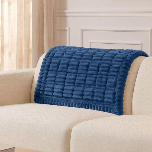 Smiry Couch Cover for Dogs, Non Slip Washable Sofa Protector for Pets, Soft Furniture Cover for Pet, Stylish Sofa Covers, Cozy Protect Against Fur, Dirt & Everyday Messes (Navy Blue, 35.4" x 35.4")
