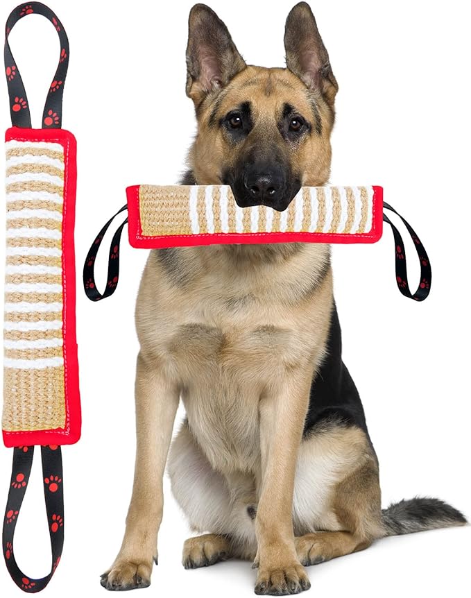 Clysoru Dog Tug Toy Tough Jute Bite Pillow Lasting Training Equipment Puppy to Large Dogs Interactive for Large and Small