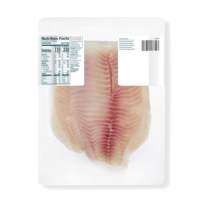 Amazon Grocery, Skinless Tilapia Fillets, 12 Oz