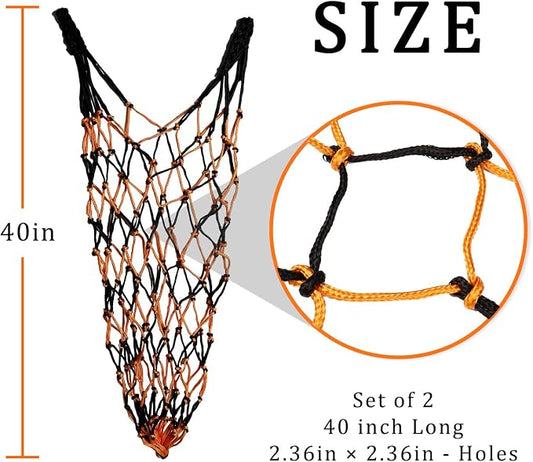 2 Pcs Slow Feed Hay Bags for Horses, 2.36"x2.36" Holes 40" Hay Nets for Horses Goat Sheep, Goat Hay Feeder for Slower Feeding, Strong Load-Bearing Hay Bag for Horse Stable Trailer