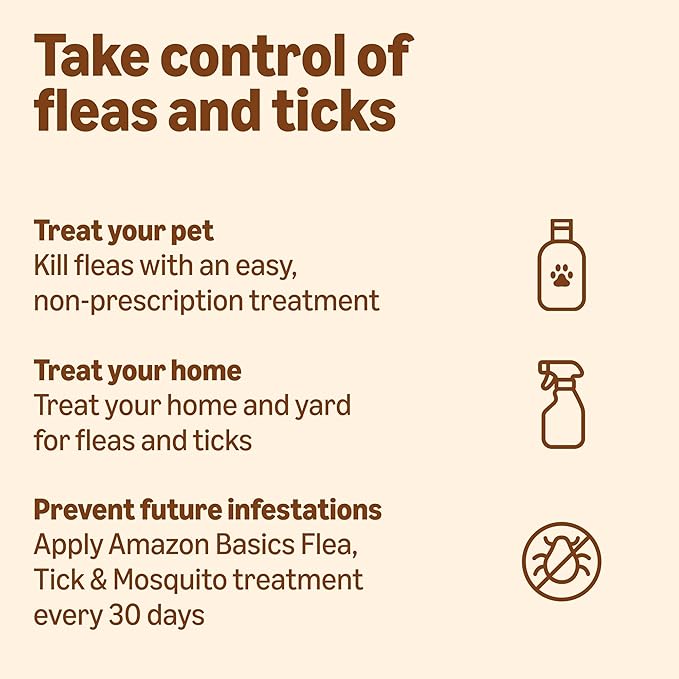 Amazon Basics Preventative Flea, Tick & Mosquito Topical Treatment for Large Dogs (21-55 Pounds), Kills Fleas, 4 Count, Packaging May Vary