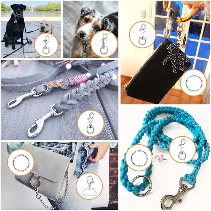 Lucky Goddness 10pcs Swivel Snap Hooks for Dog Leash Collar Linking, Metal Heavy Duty Eye Lobster Claw Clasp Multipurpose- Perfect for Pet Buckle Key Chain Purse Bag Making Handmade Crafts DIY Project