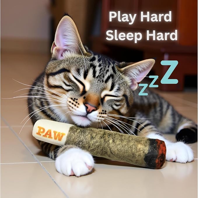 Nestpark Cat Doobie Catnip Cat Toy - Crinkle Kitten Kicker with Extra Strong Catnip - Funny Interactive Cat Toy Indoor Cat Gifts