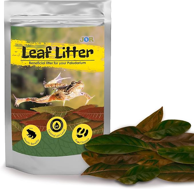 JOR Mahogany Leaves, Vivarium Leaf Litter for Frogs, Mixing with Substrate, Maintains Humidity and pH Levels, Creates Natural Bioactive Habitat, Additional Food (2” Small, 50 Pack, Mahogany Leaf)