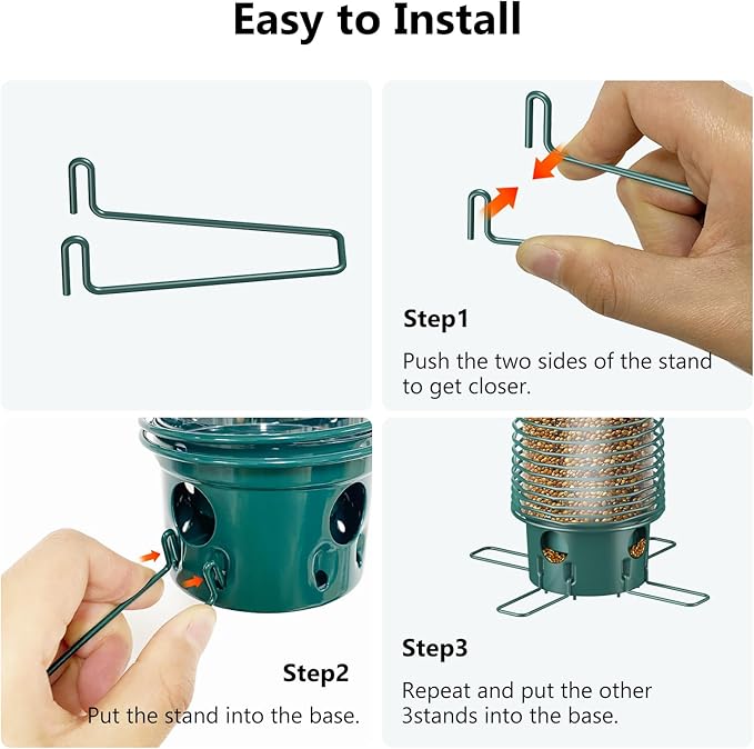 LCSEVEN Metal Feeding Ports Stands for Bird Feeder 4-Pack, Standing Perches for Feeders, Compatible With LCSEVEN Feeders