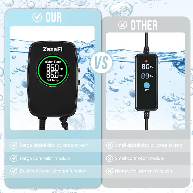 Aquarium Heater 300W, Fish Tank Heater with High-Temperature Protection and Turtle Tank Heater with Automatic Power-Off When Leaving Seawater or Freshwater.