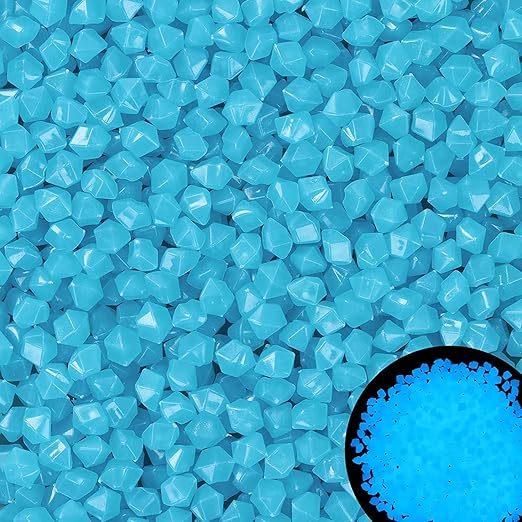 200PCS Glow Stones Pebbles, Gardening Luminous Glow Stones Rocks Outdoor Decor Glowing Water Fish Tank Gravel (Blue)