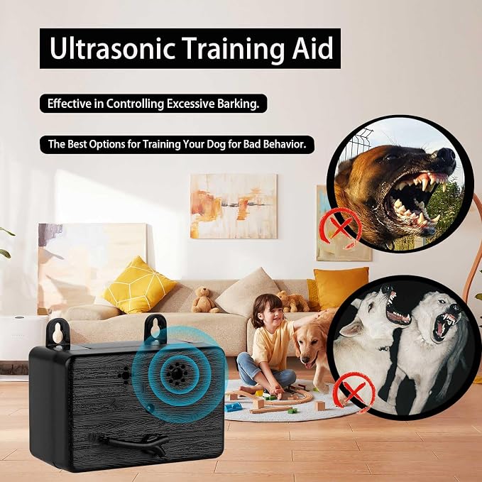 GlossyEnd Anti Barking Devices, Auto Barking Control Devices with 3 Modes, Ultrasonic Dog Barking Deterrent Devices Bark Box, Effective Stop Barking Dog Devices for Indoor & Outdoor Use