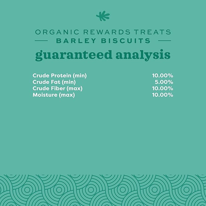 Oxbow Organic Barley Biscuits, Rabbit & Guinea Pig Treats, Organic Hamster & Bunny Treats with Barley, Apple & Carrot, Made in USA, Small Pet Supplies, 2.65 oz Bag