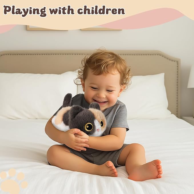 YOUBLEK Weighted Stuffed Animals Calico Cat - 1.9 lb Calico Cat Plush Toy, Cute cat Stuffed Animal Cuddle Plushies Gift for Kids & Adults