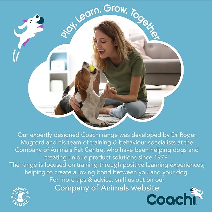Coachi Tuggi Tug - Interactive Dog Toy for Tug of War & Play. Strong & Comfortable, Fun Reward Training, Great for Recall, Interrupting Biting & Chewing. Ideal for Agility and Suitable for Puppies