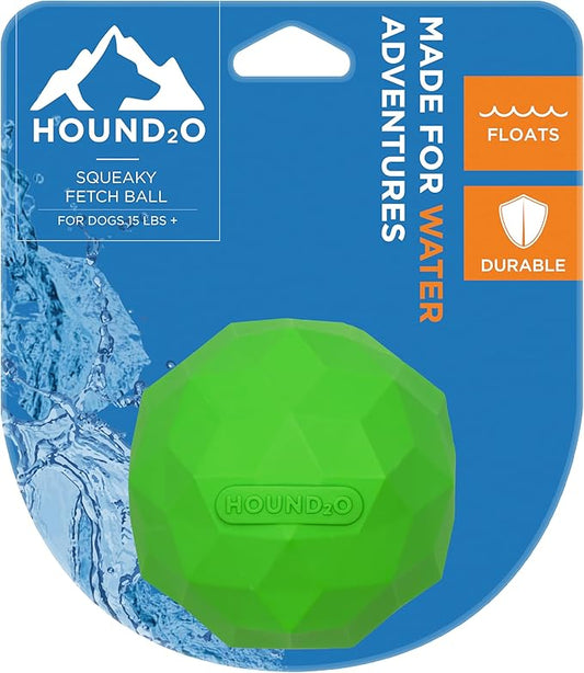 Dog Toys | Squeaky Fetch Ball for Dogs | Bright Green Floating Outdoor Dog Ball with Squeaker