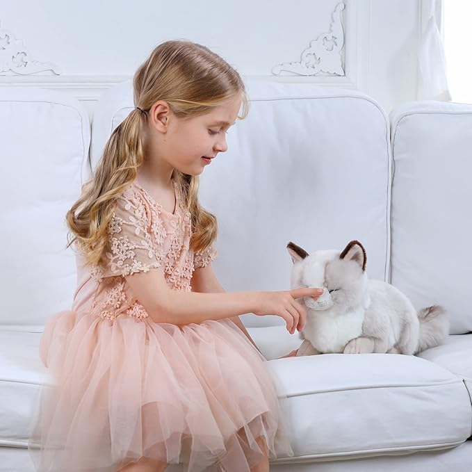 CU-MATE Adorable Stuffed Animals Cat -Handmade Plush Soft Cat -Present Gift for Boys/Girls (Sleeping Ragdoll Cat)