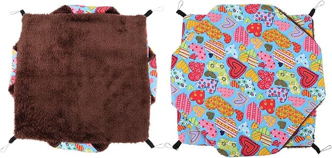 GLOGLOW Pet Hamster Hammock, Soft Velvet Cotton Sleeping for Hamsters and Small Pets, Warm Double Layers Hammock for Guinea Pigs and Ferrets (34 * 34) (*)