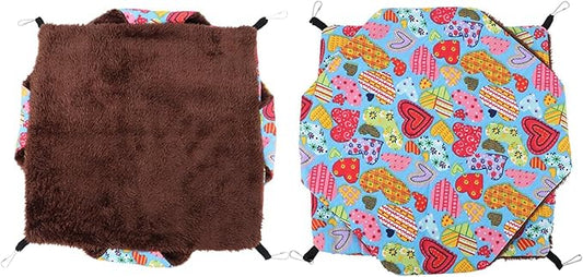 GLOGLOW Pet Hamster Hammock, Soft Velvet Cotton Sleeping for Hamsters and Small Pets, Warm Double Layers Hammock for Guinea Pigs and Ferrets (34 * 34) (*)