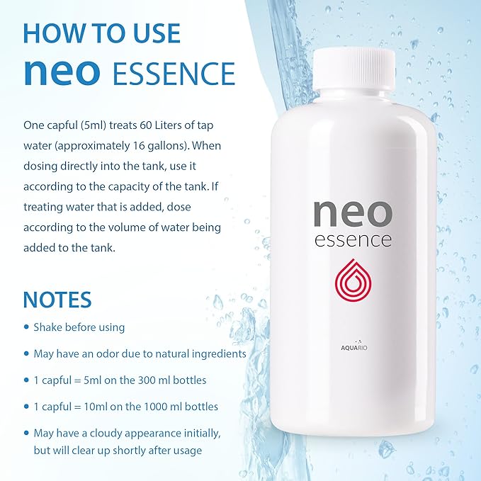 Aquario Neo Essence - Maximizes Fertilizer Absorption & Photosynthesis Enhancer for Aquariums | Promotes Plant Growth & Color Development - Water Conditioner for Aquarium Tank - 1000ml
