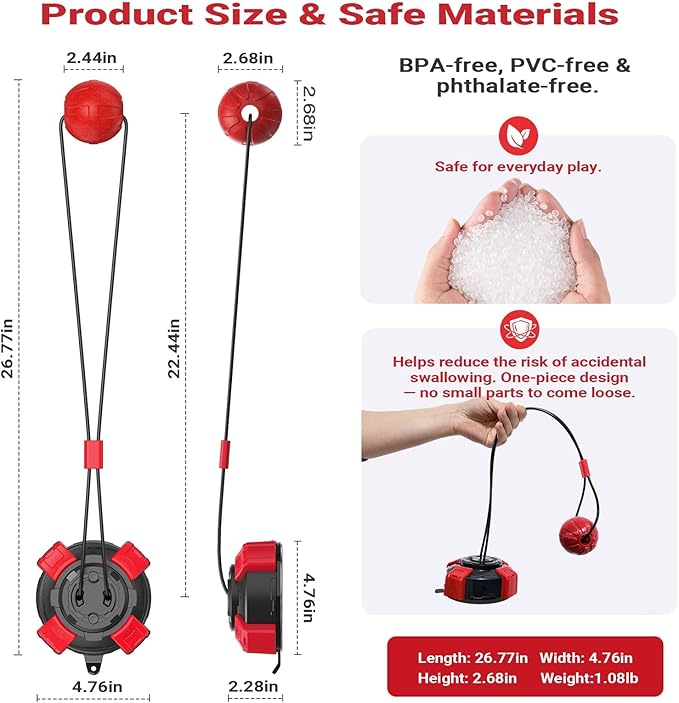 Upgraded Strong Suction Cup Dog Toy for Aggressive Chewers, 2.68" Bite Resistant Interactive Tug of War Dog Toy, Durable Rope Chew Ball for Medium Large Dogs, Anxiety Relief & Energy Release