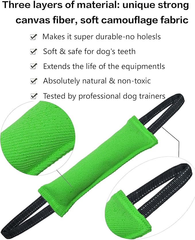 Clysoru Tug of War Dog Toy Bite with 2 Strong Handles Made of Durable Tear Resistant Strong Stitches
