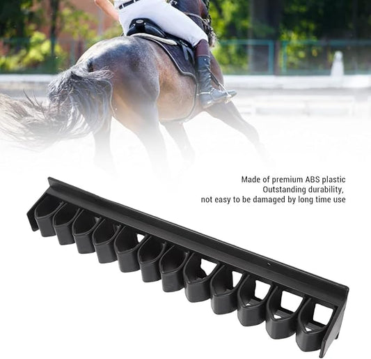 Horse Whip Crop Holder Wall Mounted Premium ABS Plastic Horse Whip Rack Organizer Storage Bracket for Stable Tack Room Black 12.2 Inch