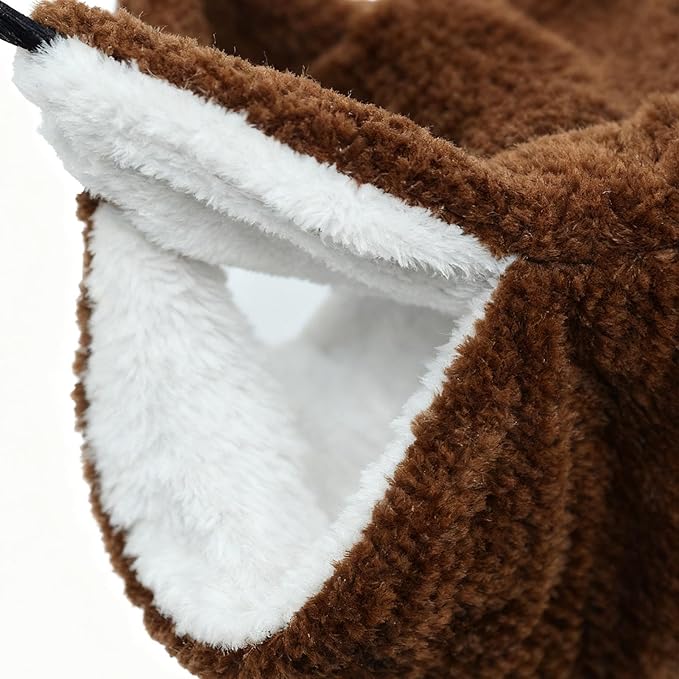 Plush Ferret Bed - Cave Tunnel Hammock Mat, Warm Small Animal Sleeping Nest | for Hamster Sugar Glider Ferret Resting Hiding Playing Climbing Indoor Winter