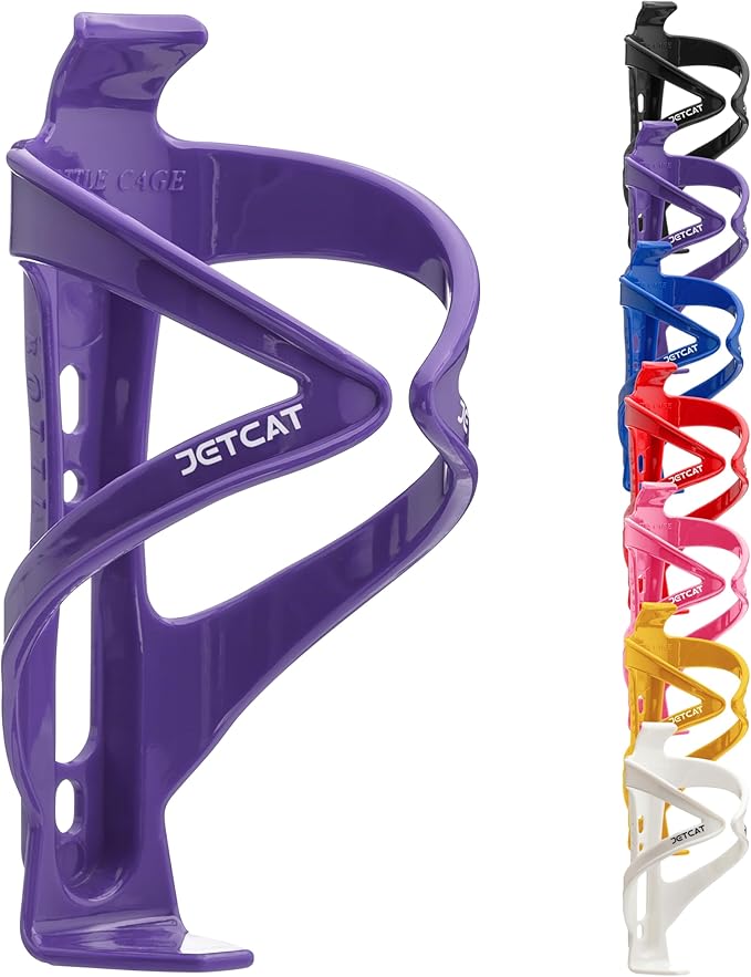 Bike Water Bottle Holder – Bike Cup Holder & Bike Water Bottle Cage for Bicycle, MTB, Mountain, Gravel, Road, eBike | Adult/Kids, Carbon Fiber Biking Accessories Purple