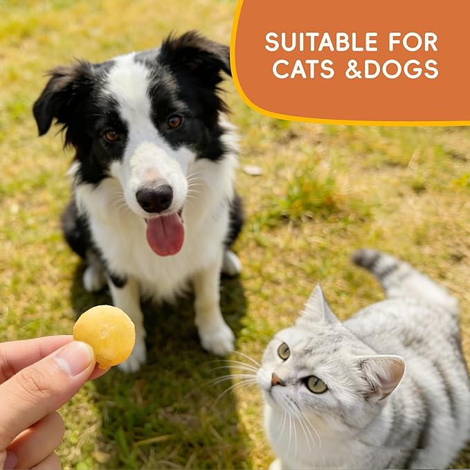 Freeze Dried Quail Egg Yolk, Freeze Dried Cats & Dogs Treats, Premium Quality High Protein Training Treats, Naturally Single Ingredient, Grain Free, Gluten Free, Filler Free, Net Wt. 8 oz