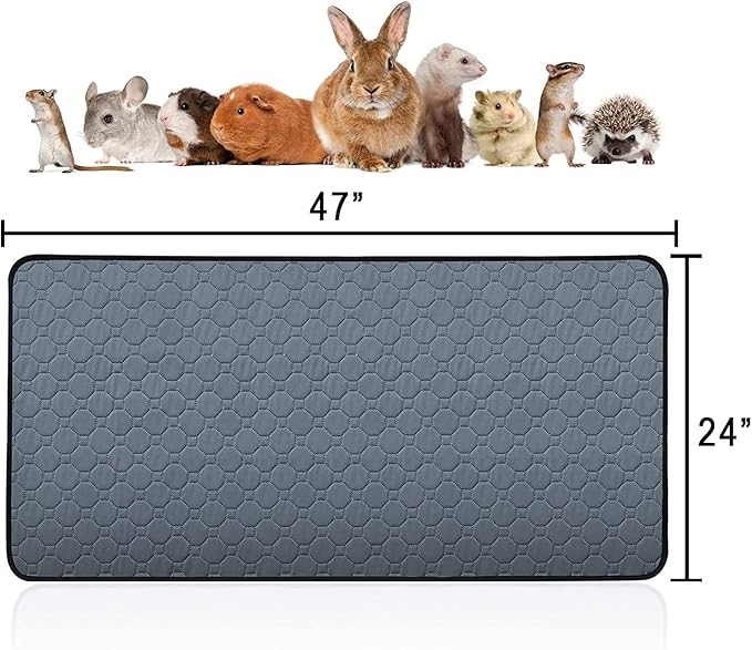 4 Pack Guinea Pig Cage Liners - Washable Guinea Pig Pee Pads, Waterproof Reusable & Anti Slip Guinea Pig Bedding Fast and Super Absorbent Pee Pad for Small Animals Rabbit Hamster Rat
