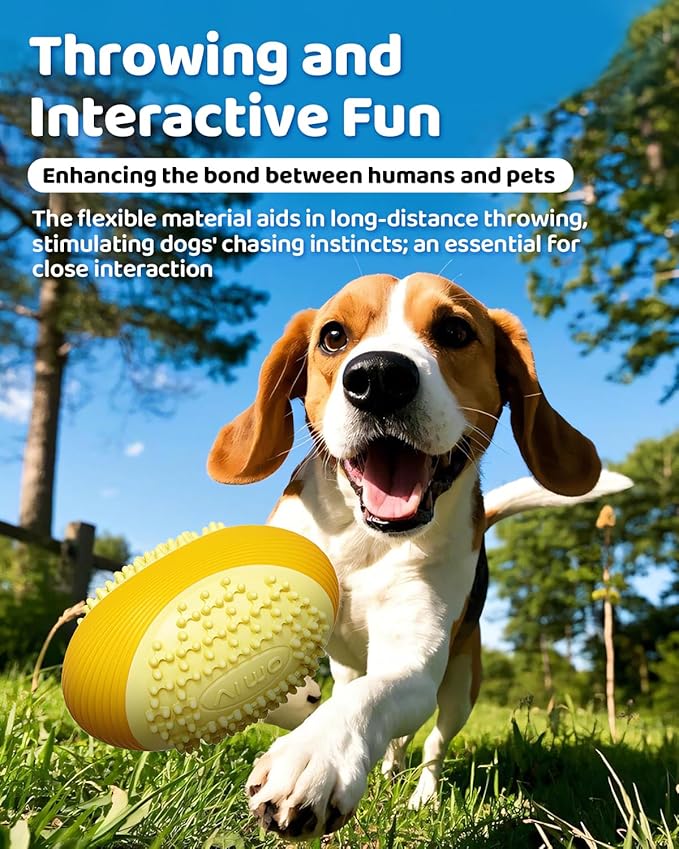 Olive Squeaky Dog Chew Ball for Aggressive Chewers Interactive Fetch Toy, TPR Material, Dental Cleaning Dog Toy for Small Medium Large Dog, Indoor Outdoor Puppy Chew Toy Green