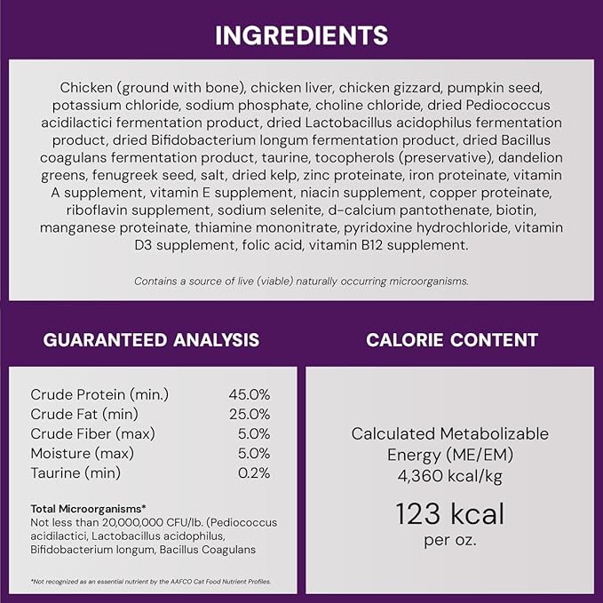 Stella & Chewy's Freeze-Dried Raw Cat Dinner Morsels - Premium Chicken Recipe with 98% Cage-Free Meat & Organs - Natural Grain-Free Cat & Kitten Food - Made in USA - 8 oz