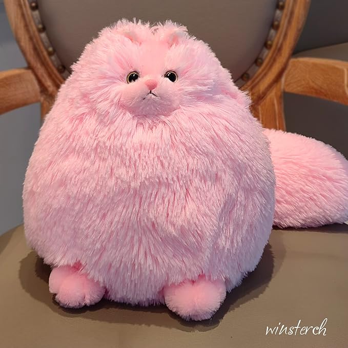 Winsterch Cute Pink Cat Stuffed Animals Plush Toy,Kids Plushies Cat Teddy Soft Toy Birthday for Girls,Stuffed Cat Plush Animals